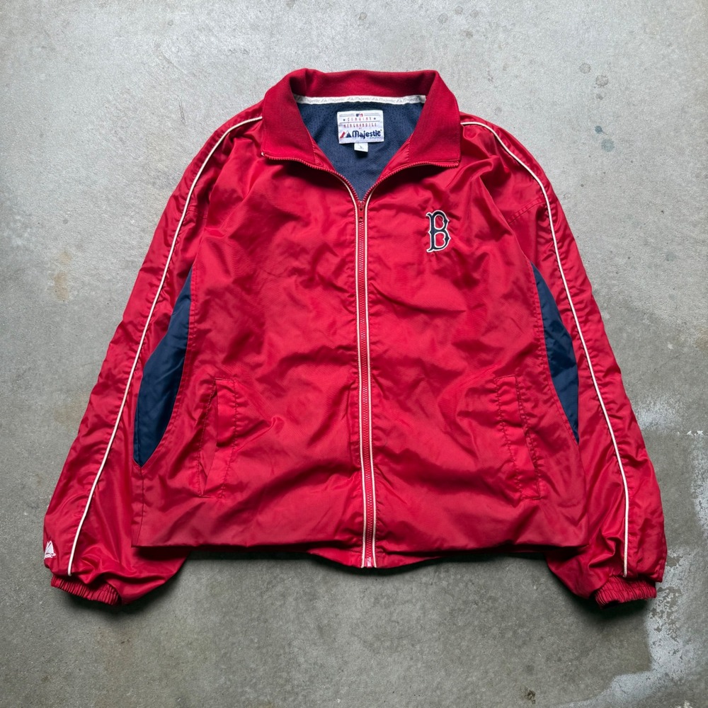 Majestic Boston Red Sox MLB Full Zip Warm Up Jacket Mens Large